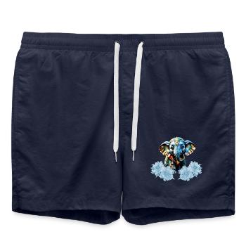 Cute little elephant with fairy, best friends - Swim Trunks - french navy - Front - AI Model Male 185 light (185cm)