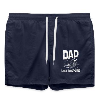 Papa Lead lehre Liebe - Badeshorts - French Navy - Vorne - AI Model Male 185 light (185cm)