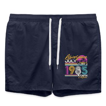 1985 Jahrgang Vintage Geburtstag Retro Geschenk - Badeshorts - French Navy - Vorne - AI Model Male 185 light (185cm)