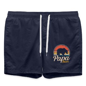 Papa Bear Retro - Swim Trunks - french navy - Front - AI Model Male 185 light (185cm)
