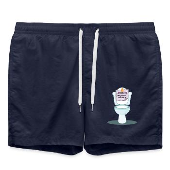 lustige sprüche toilette wc geschenk shirt - Badeshorts - French Navy - Vorne - AI Model Male 185 light (185cm)