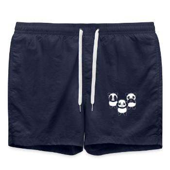 Chemise cadeaux oursons - Short de bain - bleu marine - Devant - AI Model Male 185 light (185cm)