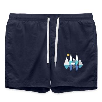 Ours polaire - Short de bain - bleu marine - Devant - AI Model Male 185 light (185cm)