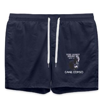 Cane Corso Attention Dog Moloss Gift - Swim Trunks - french navy - Front - AI Model Male 185 light (185cm)