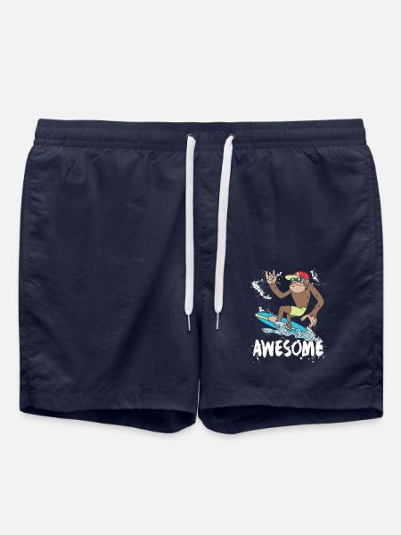 Surfing Monkey surf Affe Awesome Shirt - Badeshorts - French Navy