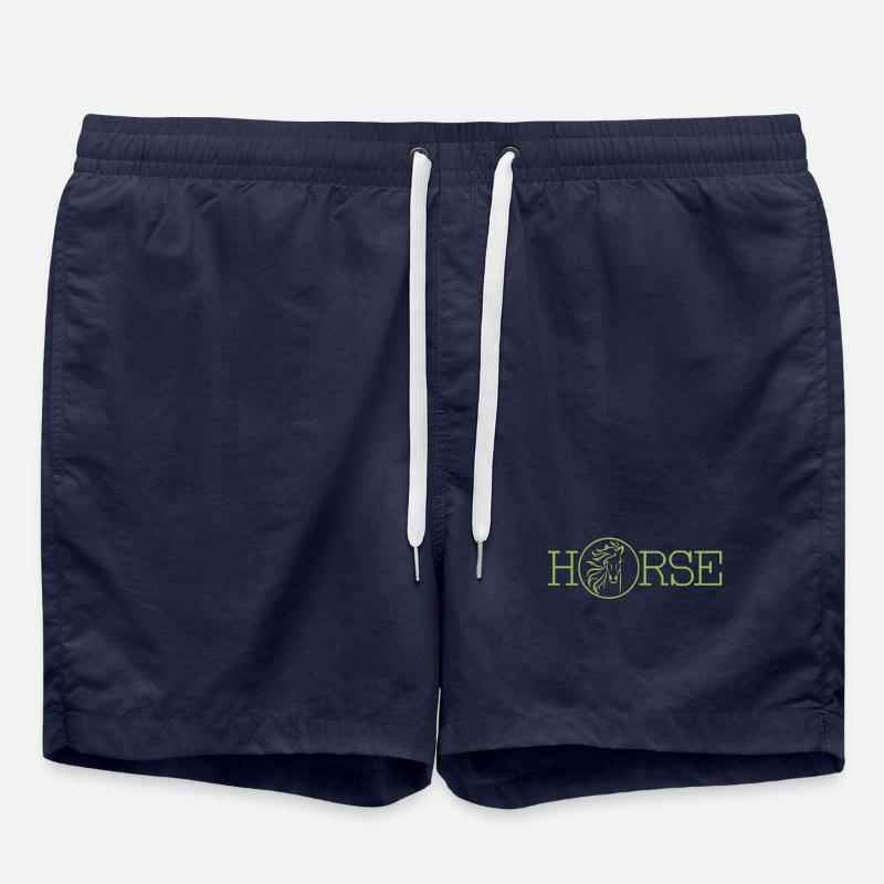 Horse - Pferd - Badeshorts - French Navy