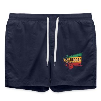 Reggae Guitar Reggaeton Reggaestyle Music - Short de bain - bleu marine - Devant - AI Model Male 185 light (185cm)