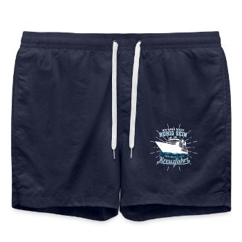 Kreuzfahrt Shirt Ich kann nicht ruhig sein ich - Badeshorts - French Navy - Vorne - AI Model Male 185 light (185cm)