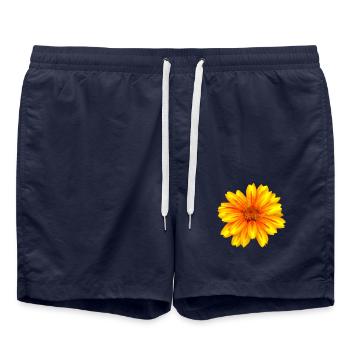 wonderful yellow red flower, flower, nature, garden - Swim Trunks - french navy - Front - AI Model Male 185 light (185cm)