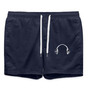 Écouteurs Écouter la musique Chemise - Short de bain - bleu marine - Devant - AI Model Male 185 light (185cm)