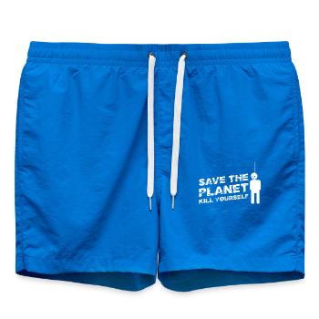 Save The Planet Kill Yourself TShirt Hangman - Badeshorts - Cobalt blue - Vorne