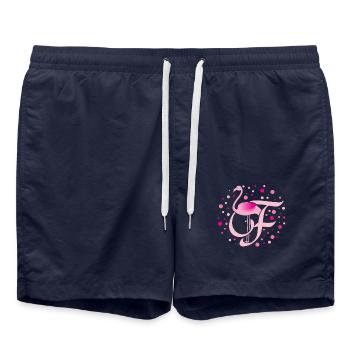 Flamingo women / girl shirt - Swim Trunks - french navy - Front - AI Model Male 185 light (185cm)
