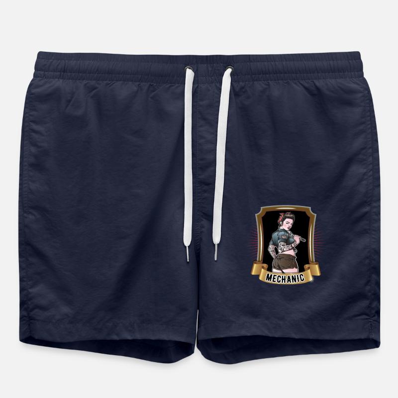 Mechanic workshop mechanic screws - Swim Trunks - french navy