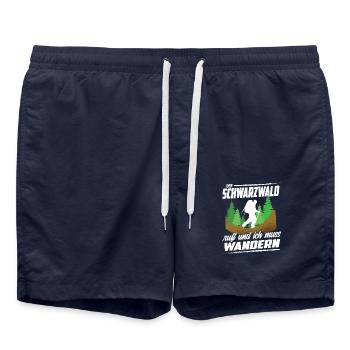 Der Schwarzwald ruft und ich muss Wandern - Badeshorts - French Navy - Vorne - AI Model Male 185 light (185cm)