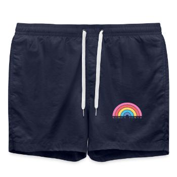 Rainbow women power colorful woman power design - Swim Trunks - french navy - Front - AI Model Male 185 light (185cm)