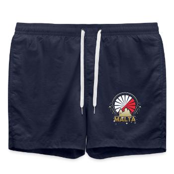 Île de Malte - Short de bain - bleu marine - Devant - AI Model Male 185 light (185cm)