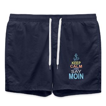 Gardez votre calme et dites Moin - Short de bain - bleu marine - Devant - AI Model Male 185 light (185cm)