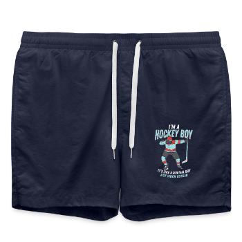 Dabbing Eishockey Hockeyspieler Geschenk - Badeshorts - French Navy - Vorne - AI Model Male 185 light (185cm)
