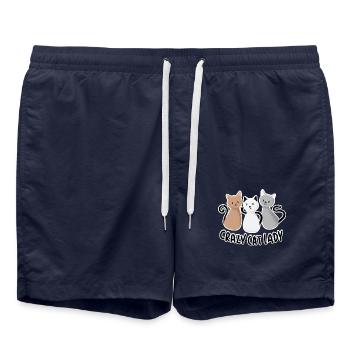 Crazy Cat Lady - Short de bain - bleu marine - Devant - AI Model Male 185 light (185cm)