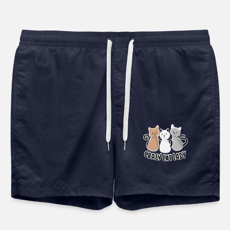 Crazy Cat Lady - Badeshorts - French Navy