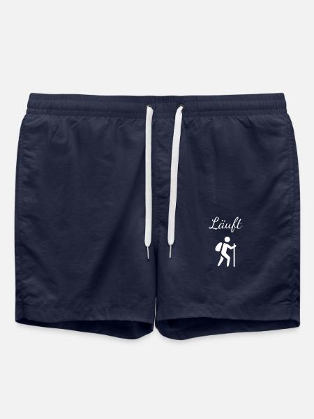 Läuft Tshirt Lustiges Wander Oberteil mit Wanderer - Badeshorts - French Navy