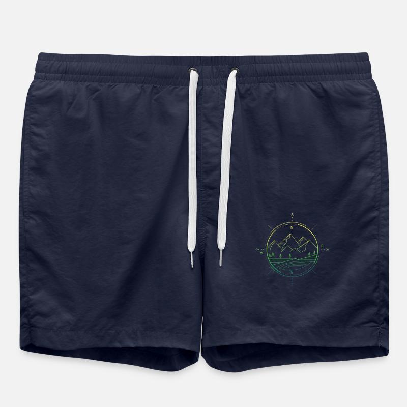 Berge Kompass - Badeshorts - French Navy