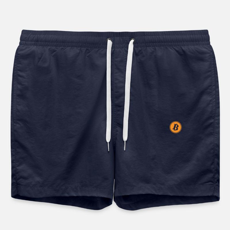 Bitcoin Logo Pocket - Swim Trunks - french navy