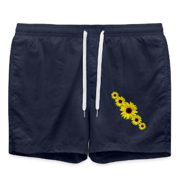 Sunflower, sunflower, flowers - Swim Trunks - french navy - Front - AI Model Male 185 light (185cm)