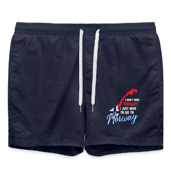 Norway therapy Scandinavia saying gift - Swim Trunks - french navy - Front - AI Model Male 185 light (185cm)