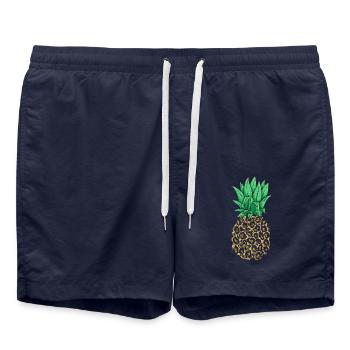 Pineapple design - Swim Trunks - french navy - Front - AI Model Male 185 light (185cm)