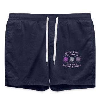 Crochet Tricoter - Short de bain - bleu marine - Devant - AI Model Male 185 light (185cm)