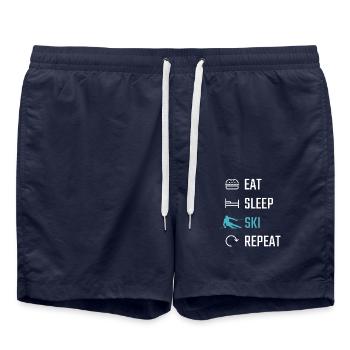 Ski Eat Sleep Ski Repeat - Badeshorts - French Navy - Vorne - AI Model Male 185 light (185cm)