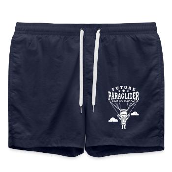 Paragliding father son child dad gift - Swim Trunks - french navy - Front - AI Model Male 185 light (185cm)