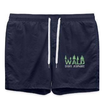 La forêt au lieu de l'asphalte - Short de bain - bleu marine - Devant - AI Model Male 185 light (185cm)