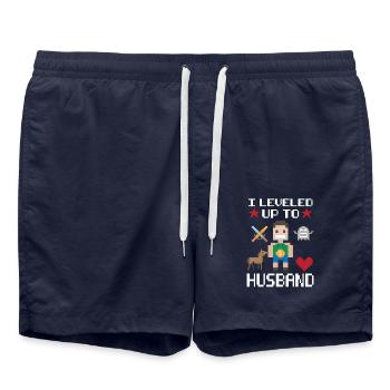 Niveau supérieur Mari Gamer Gamer Mari Mariage Mariage - Short de bain - bleu marine - Devant - AI Model Male 185 light (185cm)