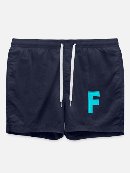 First letter F - Swim Trunks - french navy