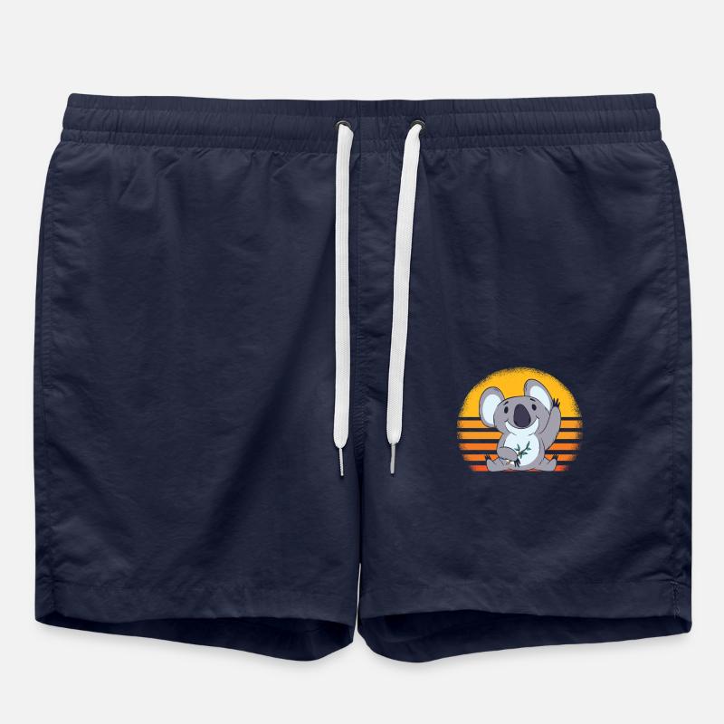 Koala Bear Retro - Swim Trunks - french navy