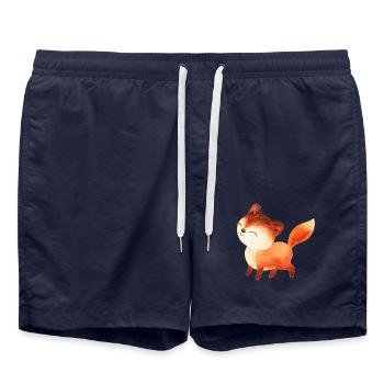 Fuchs Füchse Foxy Waldtier niedlich Rotfuchs süß - Badeshorts - French Navy - Vorne - AI Model Male 185 light (185cm)