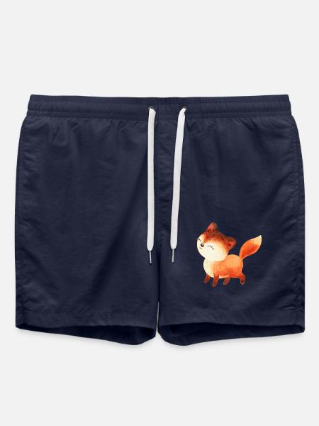 Fuchs Füchse Foxy Waldtier niedlich Rotfuchs süß - Badeshorts - French Navy