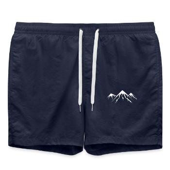 Mountain mountains - Swim Trunks - french navy - Front - AI Model Male 185 light (185cm)