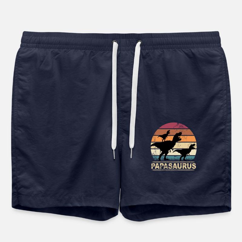 Papasaurus Dinosaure Enfants Dinos Cadeau - Short de bain - bleu marine