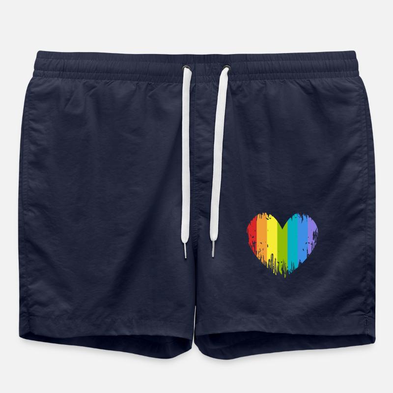 LGBT Heart - Swim Trunks - french navy