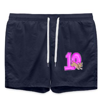 !0 years lynx wildcat Iberian lynx - Swim Trunks - french navy - Front - AI Model Male 185 light (185cm)