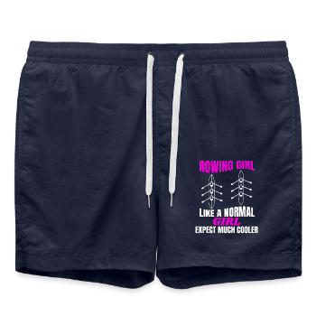 Rowing Rowing Saying Rowing Club Rowing Girl - Swim Trunks - french navy - Front - AI Model Male 185 light (185cm)