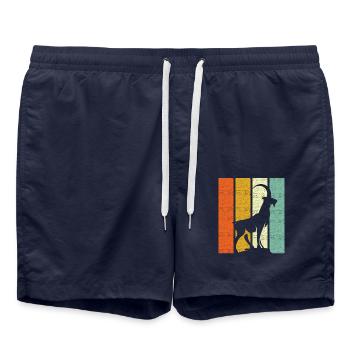 Steinbock Retro Sternzeichen - Badeshorts - French Navy - Vorne - AI Model Male 185 light (185cm)