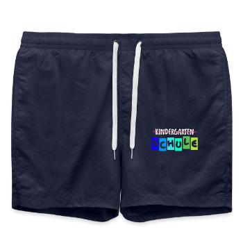 Schulkind 2021 Einschulung 1.Klasse Kindergarten - Badeshorts - French Navy - Vorne - AI Model Male 185 light (185cm)