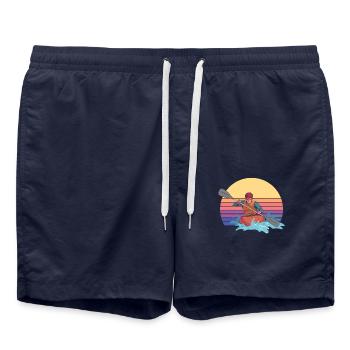 Kajak Kajakfahren Kanu - Badeshorts - French Navy - Vorne - AI Model Male 185 light (185cm)