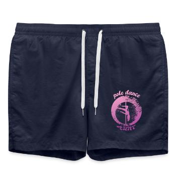 Pole dance tante - Short de bain - bleu marine - Devant - AI Model Male 185 light (185cm)