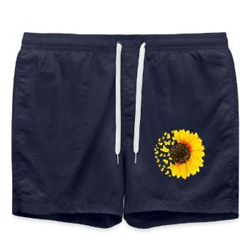 Sunflower with butterflies, sunflowers - Swim Trunks - french navy - Front - AI Model Male 185 light (185cm)