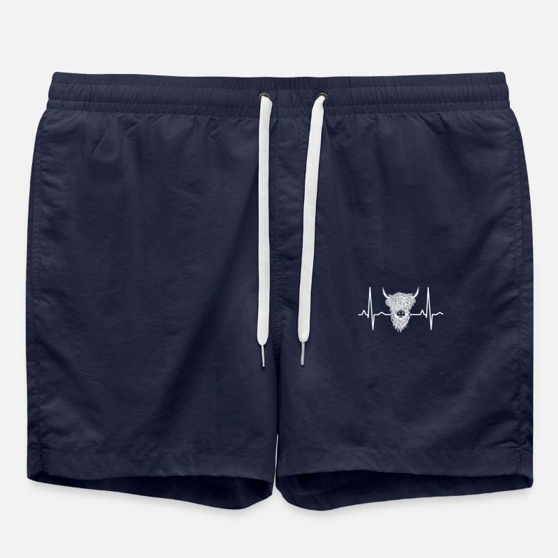 Scottish Highland Cow - Swim Trunks - french navy